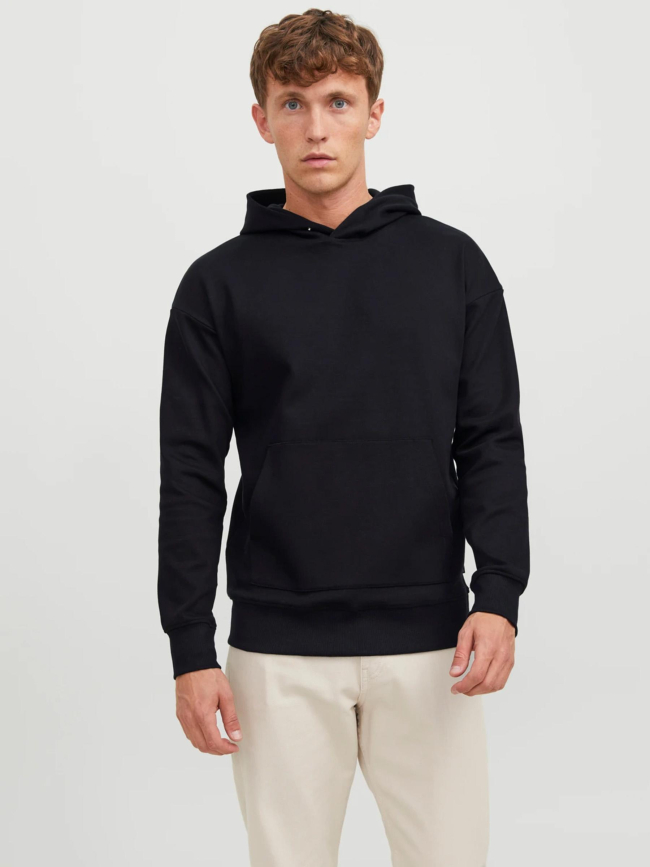 Sweat à capuche uni sanchez noir homme - Jack & Jones