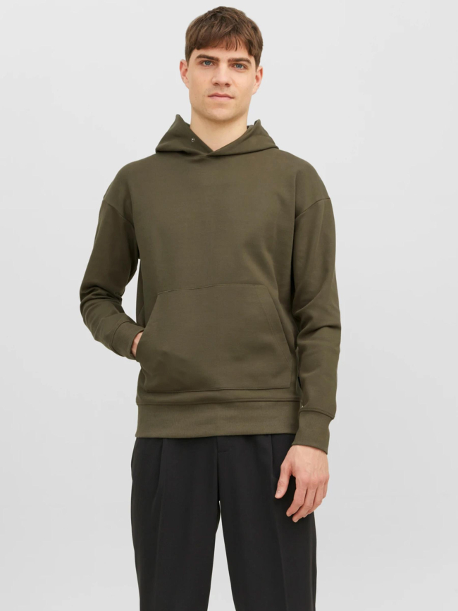 Sweat à capuche uni sanchez kaki homme - Jack & Jones