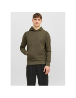 Sweat à capuche uni sanchez kaki homme - Jack & Jones