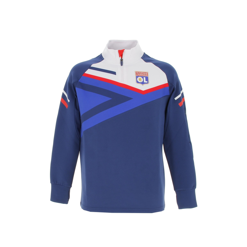 Sweat de football OL zip boost bleu homme - Olympique Lyonnais