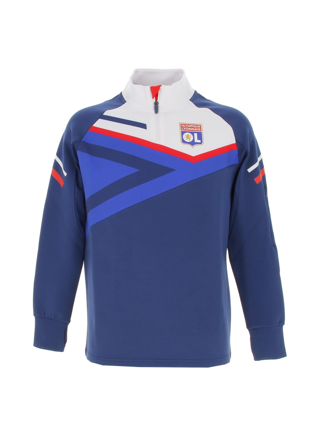 Sweat de football OL zip boost bleu homme - Olympique Lyonnais