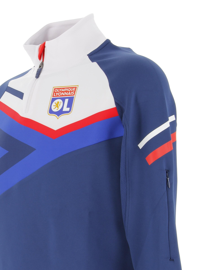 Sweat de football OL zip boost bleu homme - Olympique Lyonnais