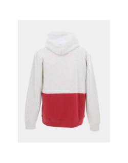 Sweat à capuche bicolore embossé gris rouge homme - Quiksilver