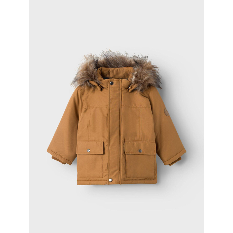 Parka marlin capuche amovible uni marron garçon - Name It