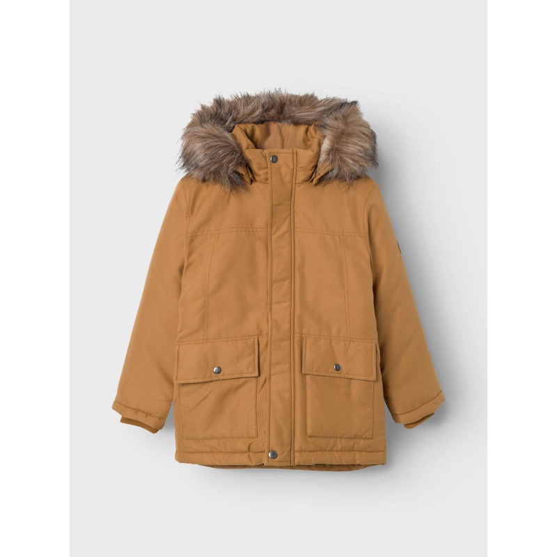 Parka marlin capuche amovible uni marron garçon - Name It