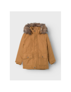 Parka marlin capuche amovible uni marron garçon - Name It