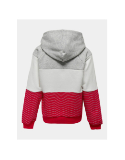 Sweat à capuche maddie block color rouge fille - Only