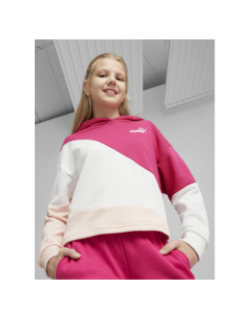 Sweat à capuche colorblock cat rose fille - Puma