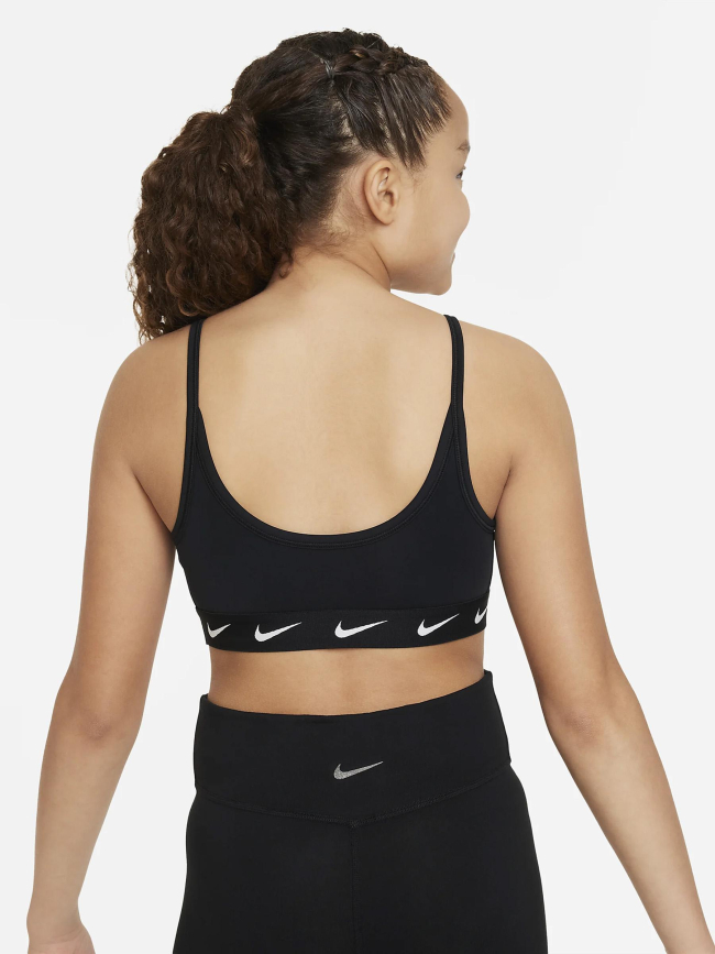 Brassière one multi-logos noir fille - Nike