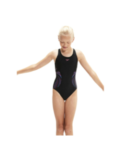 Maillot de bain plastisol placem noir fille - Speedo