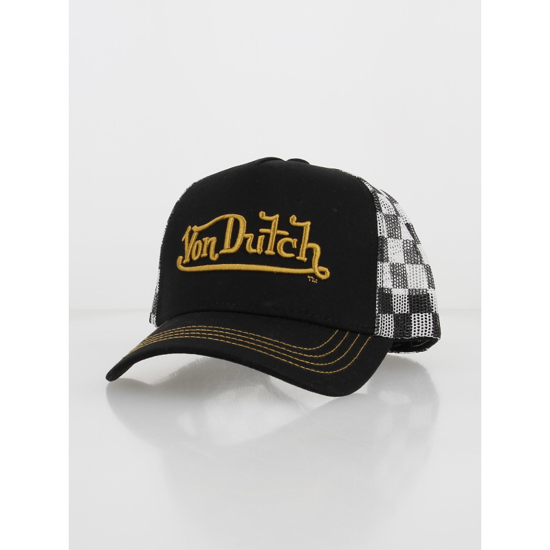 Casquette motif damier noir homme - Von Dutch