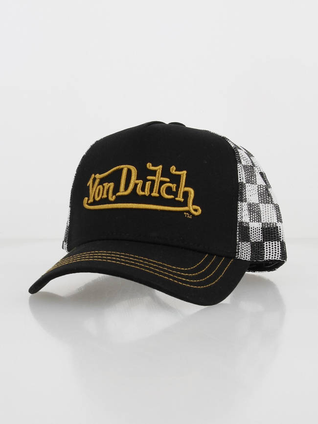 Casquette motif damier noir homme - Von Dutch