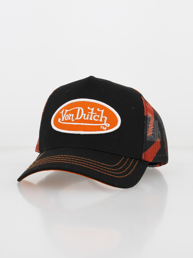 Casquette trucker filet imprimé orange/noir homme - Von Dutch