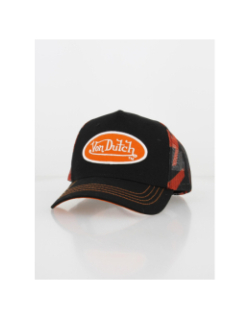 Casquette trucker filet imprimé orange/noir homme - Von Dutch