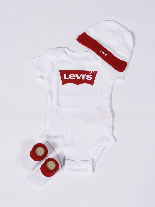 Ensemble 3 pièces body batwing 0-6 mois blanc bébé - Levi's