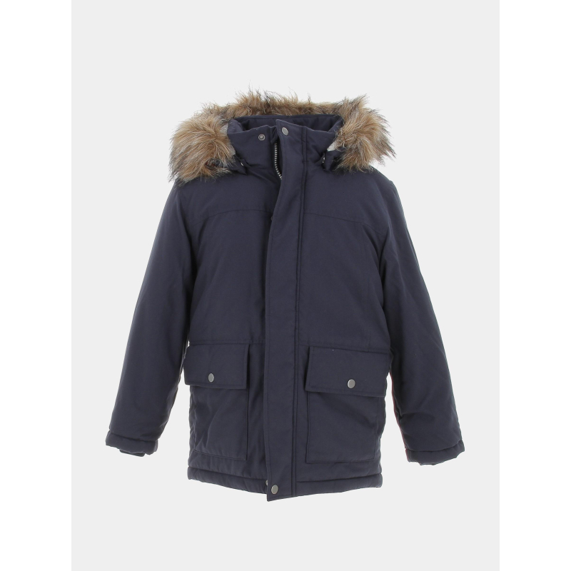 Parka marlin capuche amovible uni bleu marine garçon - Name It