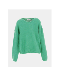 Pull en mohair col v molly vert fille - Teddy Smith