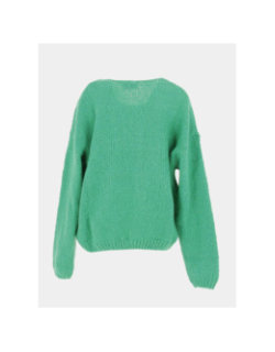 Pull en mohair col v molly vert fille - Teddy Smith