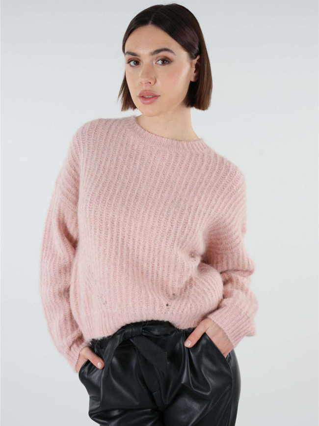 Pull laine morigane rose femme - Deeluxe