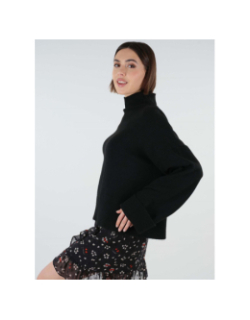 Pull col montant flavine noir femme - Deeluxe