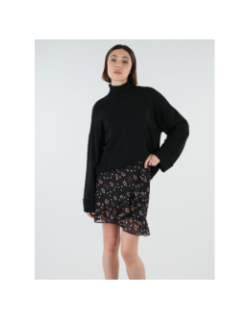 Pull col montant flavine noir femme - Deeluxe