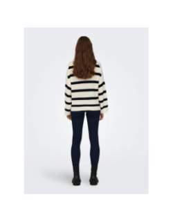 Pull rayé justy blanc noir femme - Jacqueline De Yong