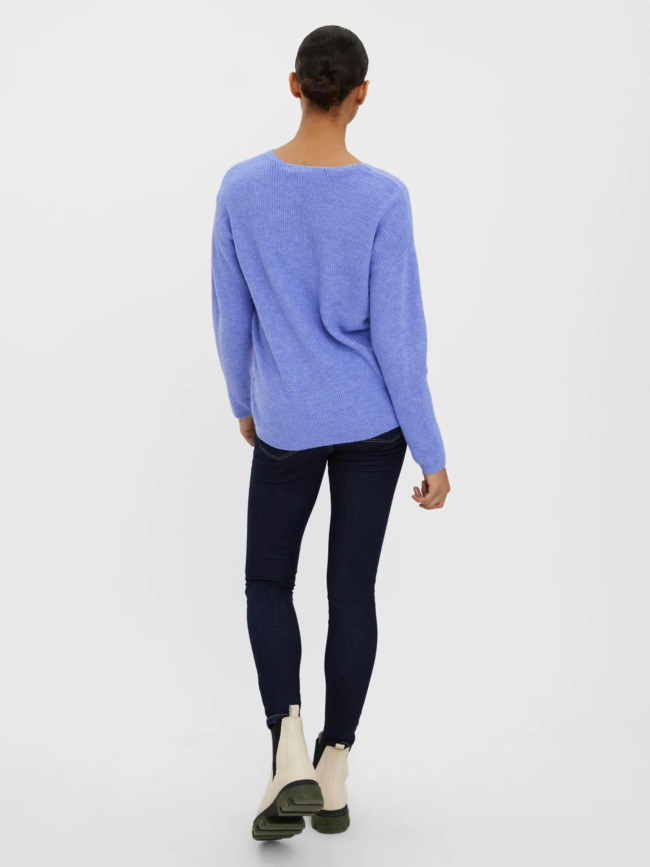 Pull crewlefile blouse uni bleu femme - Vero Moda