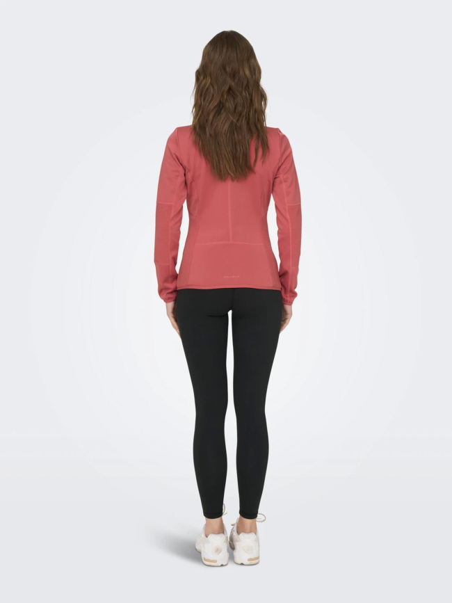 Sweat de running zippé jetta fleece rouge femme - Only