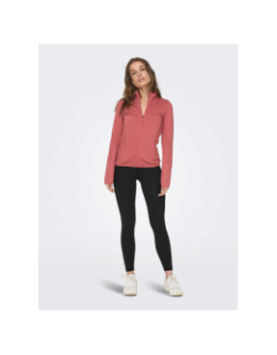 Sweat de running zippé jetta fleece rouge femme - Only