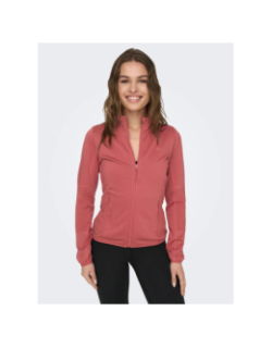 Sweat de running zippé jetta fleece rouge femme - Only