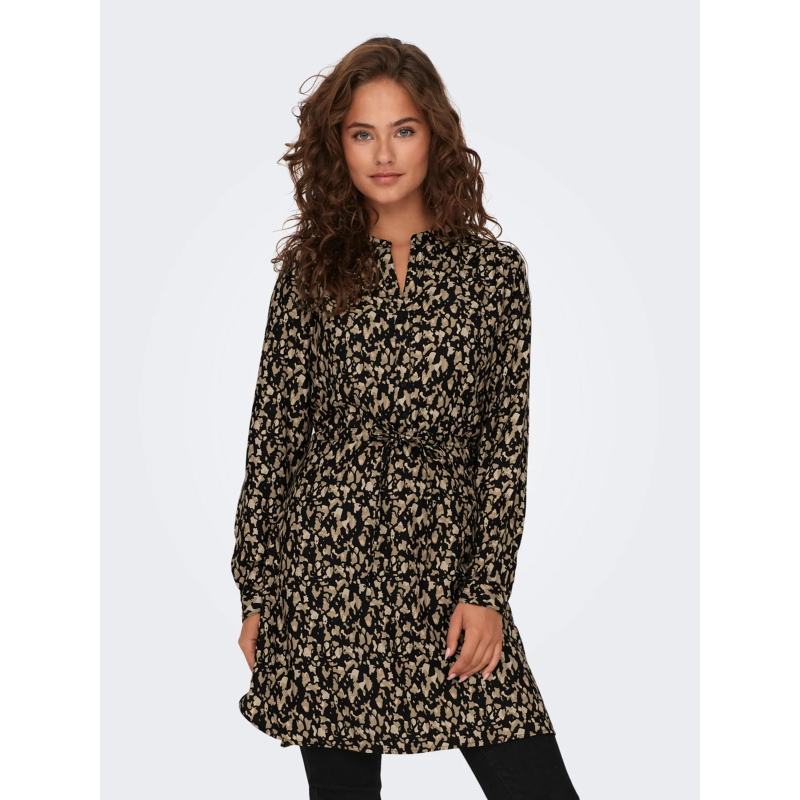 Robe tunique cory motif animalier marron/noir femme - Only