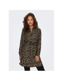 Robe tunique cory motif animalier marron/noir femme - Only