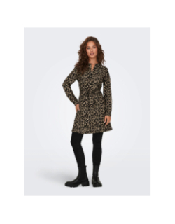 Robe tunique cory motif animalier marron/noir femme - Only