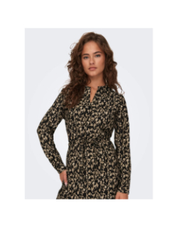 Robe tunique cory motif animalier marron/noir femme - Only