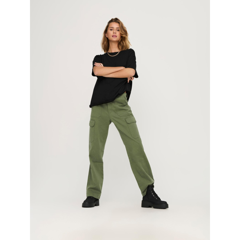 Pantalon cargo malfy taille haute kaki femme - Only