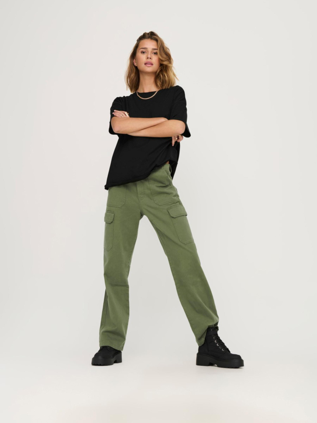 Pantalon cargo malfy taille haute kaki femme - Only