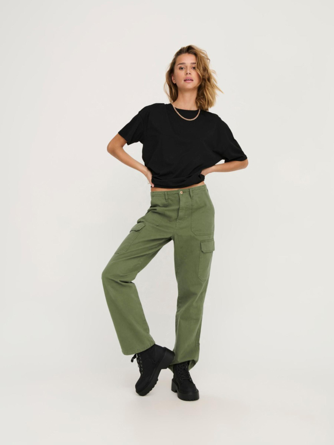 Pantalon cargo malfy taille haute kaki femme - Only