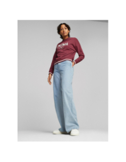 Sweat squad crew fl bordeaux femme - Puma