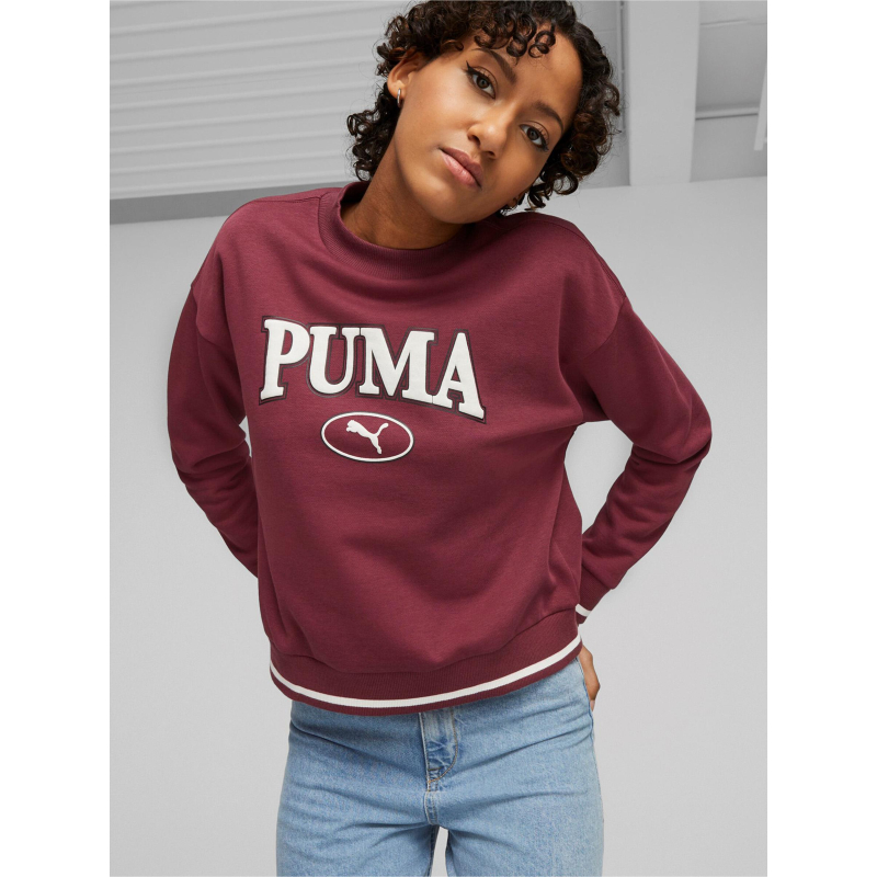 Sweat squad crew fl bordeaux femme - Puma