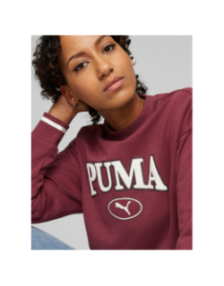 Sweat squad crew fl bordeaux femme - Puma