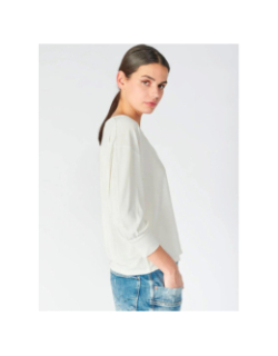 T-shirt manches 3/4 jessie blanc femme - Le Temps Des Cerises