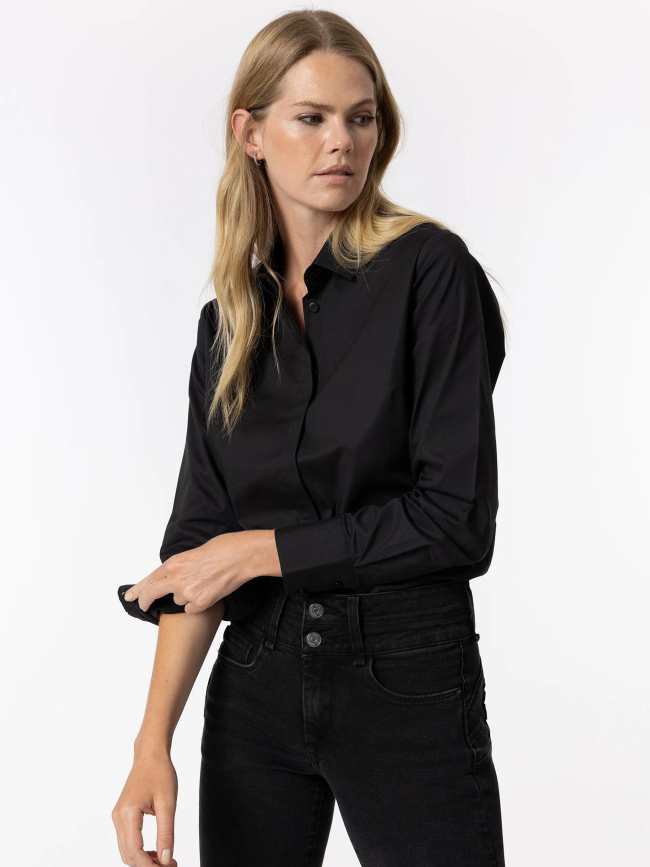 Chemise wallstreet 1 uni noir femme - Tiffosi