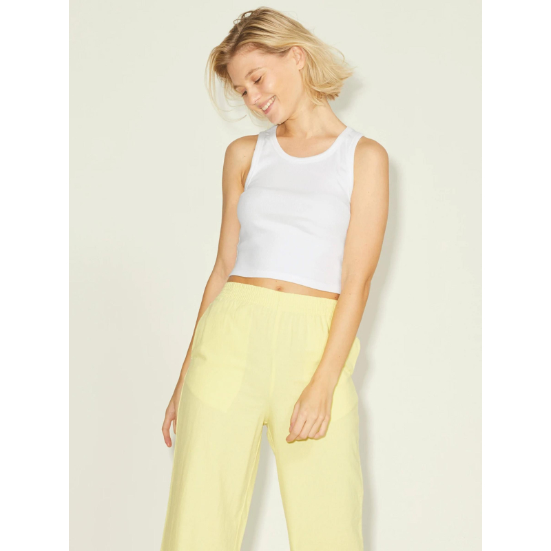 Débardeur crop côtelé fallon blanc femme - JJXX