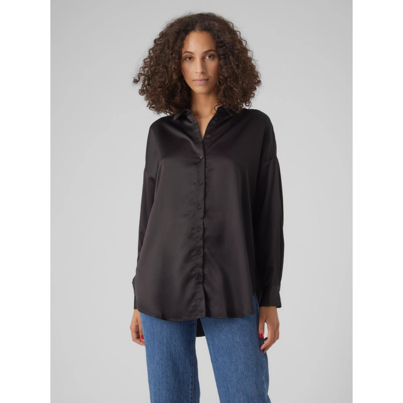 Chemise merle oversize uni noir femme - Vero Moda