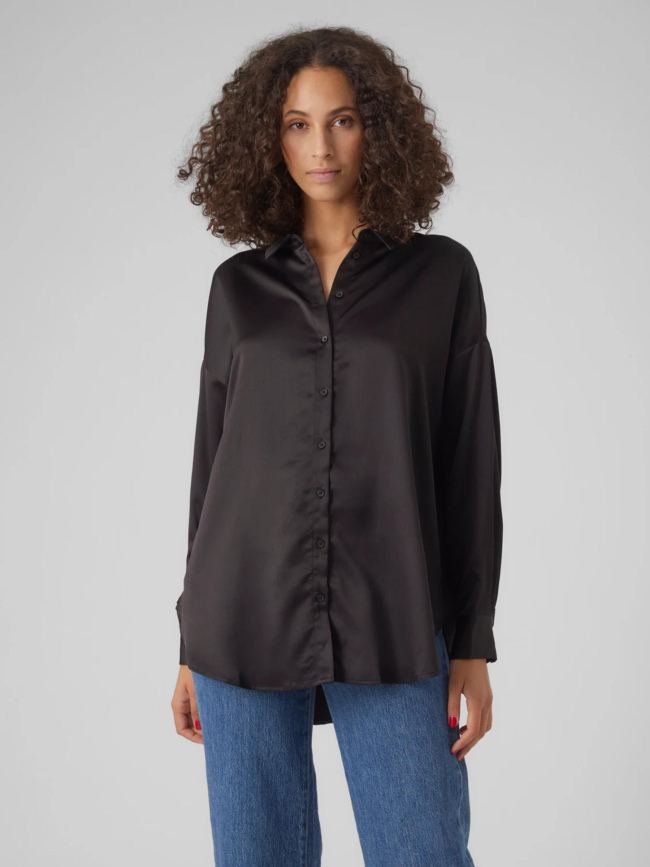 Chemise merle oversize uni noir femme - Vero Moda