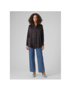 Chemise merle oversize uni noir femme - Vero Moda