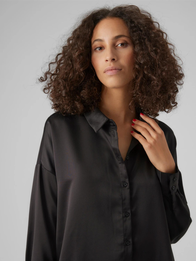 Chemise merle oversize uni noir femme - Vero Moda