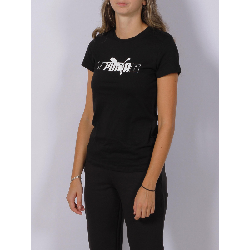 T-shirt essential lab logo imprimé noir femme - Puma