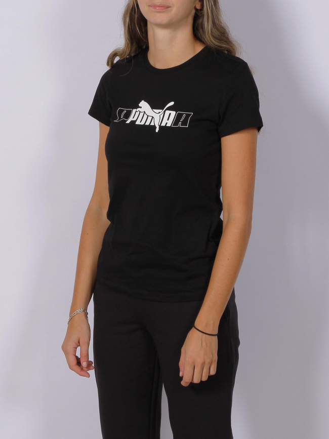 T-shirt essential lab logo imprimé noir femme - Puma