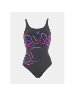 Maillot de bain 1 pièce natation rose noir femme - Arena